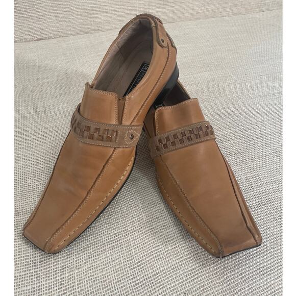 Stacy Adams Men's Leather Slip On Dress Loafers, Blunt Toe, Exc Cond. Size 10M - Picture 1 of 7